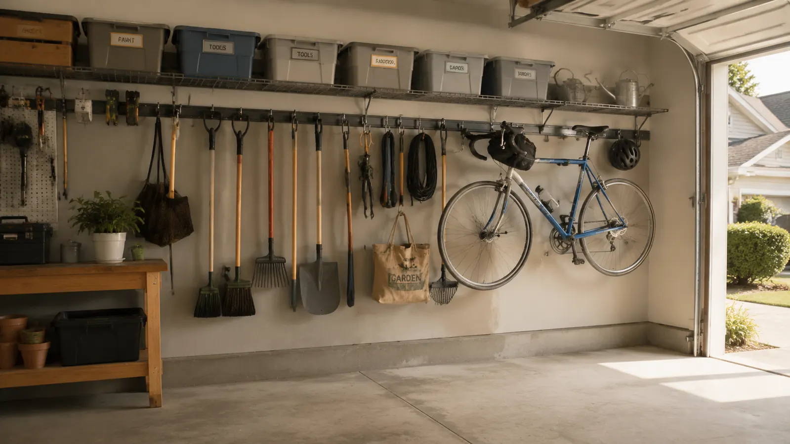 How to Organize Your Garage Wall with a Rail Storage System